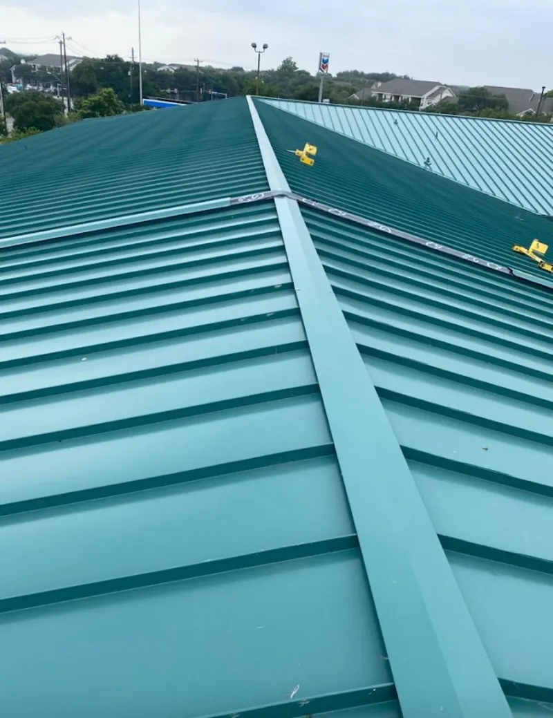 Green commercial metal roof ridge and valley for Metal Roof Repair in Blue Island